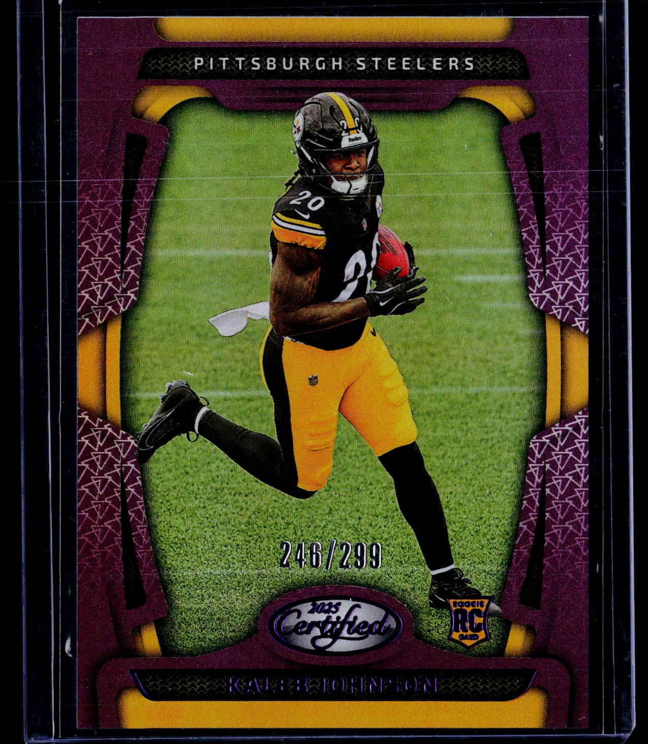 2025 Panini Certified #142 Kaleb Johnson Mirror Purple #/299