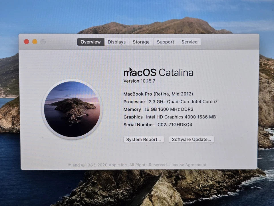 Apple MacBook Pro 15" A1398 EMC 2512 i7-2.3GHz 16GB 960GB SSD Retina Mid 2012 Foto 2 de 4