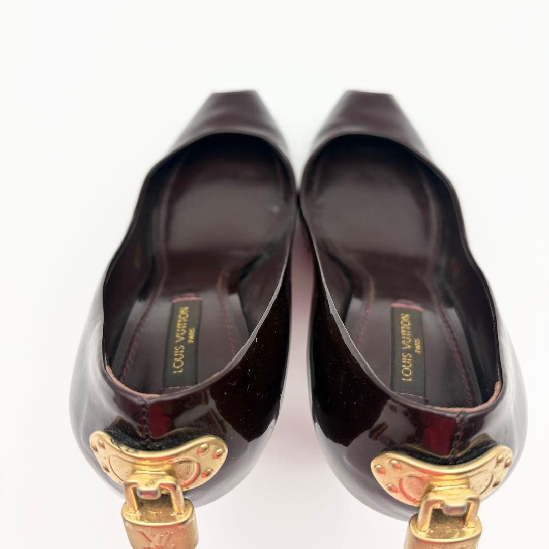 LOUIS VUITTON Pumps Heel Leather Dark Brown EU 35.5 135340K Authentic thumbnail 13