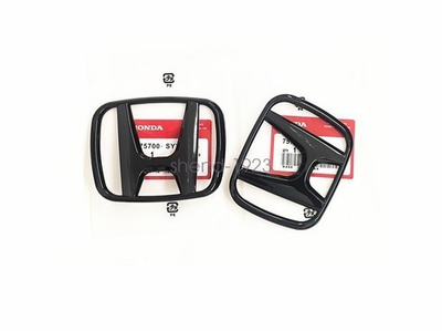 #ad For Honda 2022 2025 Civic 11th 2PCS Glossy Black Front Griile Emblem Rear Badge $15.59