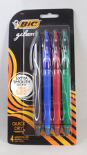 BIC Gelocity Gel Pens Quick Dry Medium Point 0.7mm Assorted Colors - 4 Count