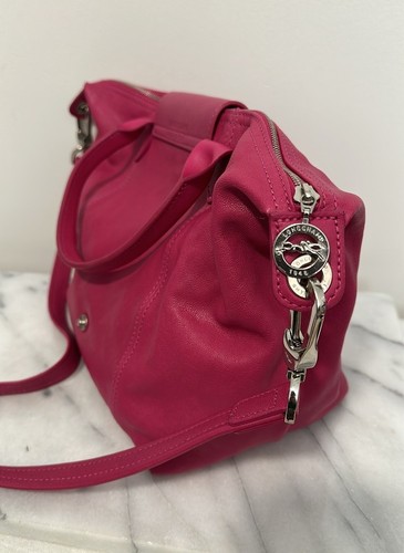 LONGCHAMP Le Pliage Cuir Hot Pink Ciclamen Leather Tote Bag Medium Crossbody - Bild 8 von 18