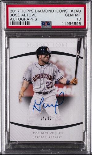 2017 TOPPS DIAMOND ICONS AUTO #JAU JOSE ALTUVE PSA 10 AUTO