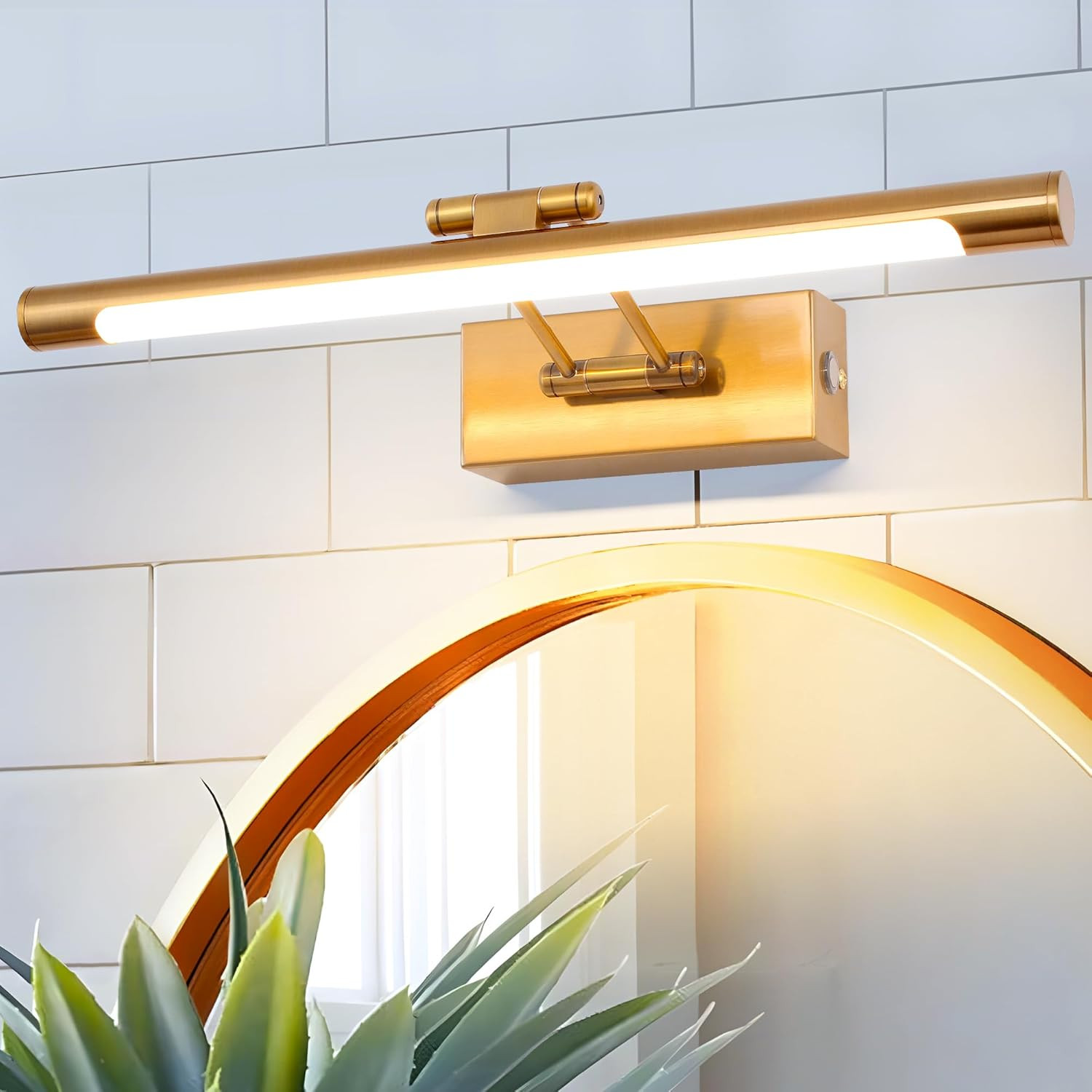 Dimmerabile Lampade Da Parete per Interni 8W,40CM Ottone Specchio Da Bagno LED A