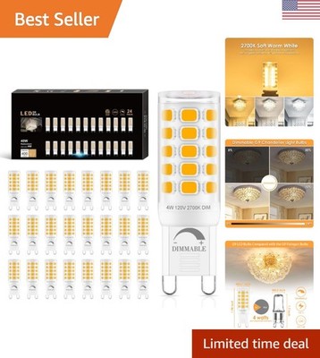 24 Pack Dimmable G9 LED Bulbs 2700K Warm White, 4W Replacement for 40W Halogen