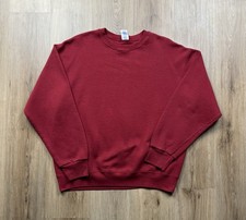 VINTAGE Fruit of the Loom Red Sweatshirt Size XL 5050 Blend Pullover Blank