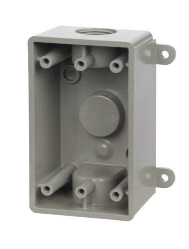 Caja resistente a la intemperie no metálica TayMac PSB37550GY 1 banda 4,6 H x 3,81 W x 2 pulgadas de profundidad