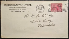 Merchant Hotel Advertising CC Pittsburgh PA 2c Seward 370 1909