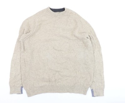 White Stuff Herren Pullover Beige Wolle Baumwolle XL Rundhals Strick