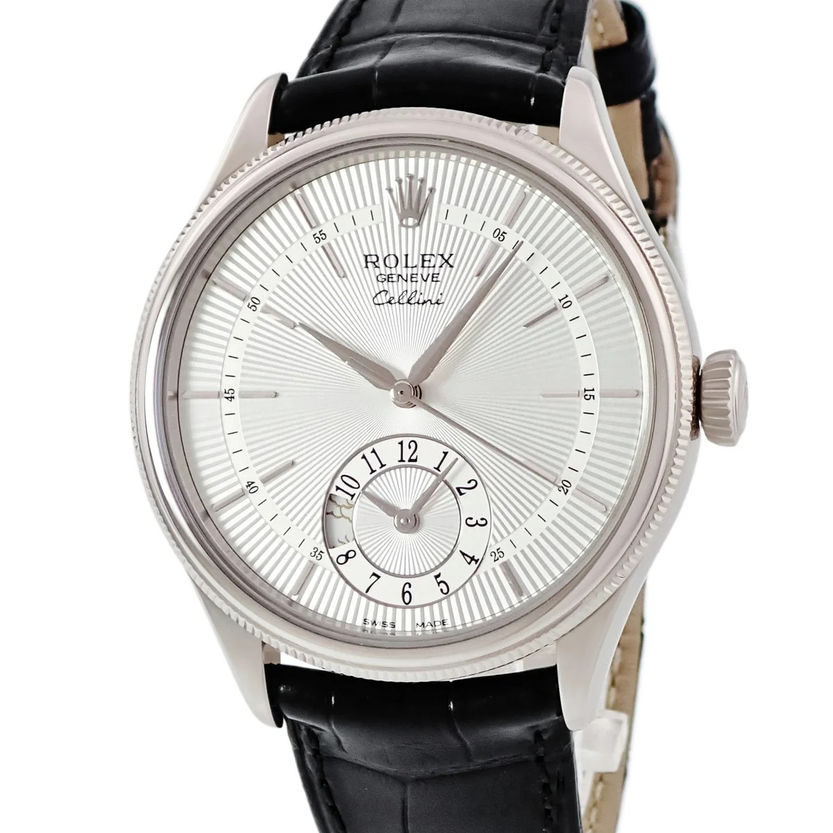 Rolex Cellini 50529 18K White Gold 39mm Silver Dial Automatic Wristwatch #HDW862