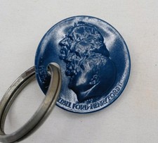 vintage ford rotunda ford motor company keychain Blue fob henery ford edsel