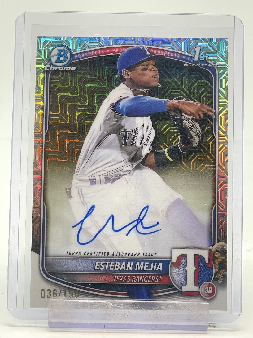 ESTEBAN MEJIA 2025 BOWMAN CHROME 1ST AUTOGRAPH HTA CHOICE AUTO /150 Q0114