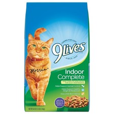 9Lives Indoor Complete Dry Cat Food 4 Pack 3.15 Pounds Chicken Salmon Flavor