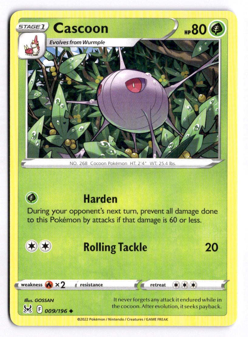 Cascoon 009 Uncommon Pokemon Lost Origin 196