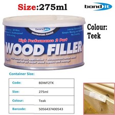 Bond It 2 Part Multi Purpose Wood Filler JOINER GRADE Repairing Resin 275ml Teak
