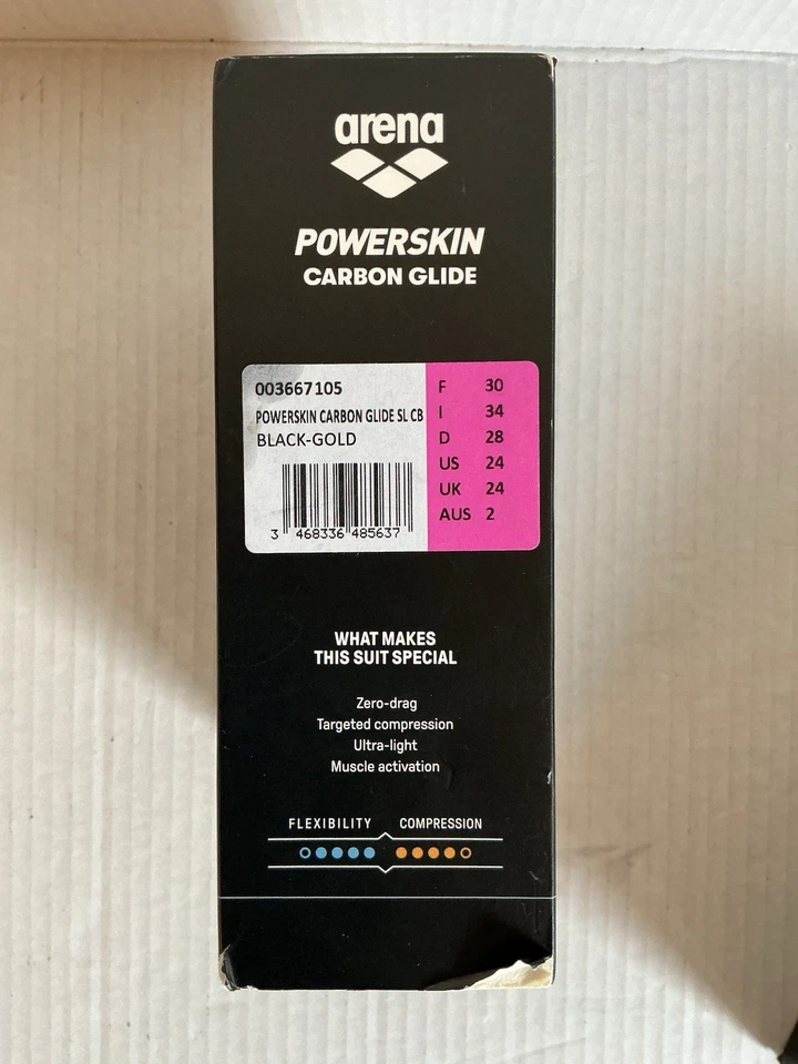 Traje de baño Arena Powerskin Carbon Glide para mujer 24 Stanford espalda cerrada negro dorado Foto 4 de 4