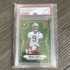 2025 Panini Donruss Elite Emeka Egbuka Rookie Green Disco #102 PSA 10 Buccaneers