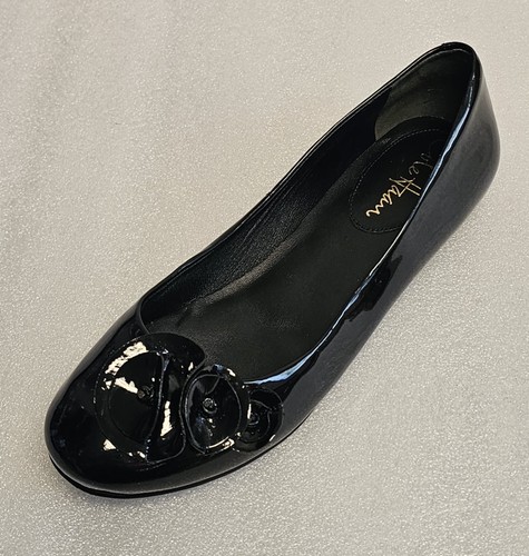 Cole Haan Flats Shoe Women 6.5 Black Patent Leather Slip Ons Ballet Rose Floral - Picture 10 of 21