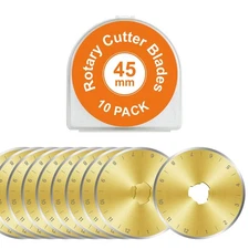 Titanium Coated 10 Packs 45mm Rotary Cutter Blades 45mm Quilting supplies Rot...