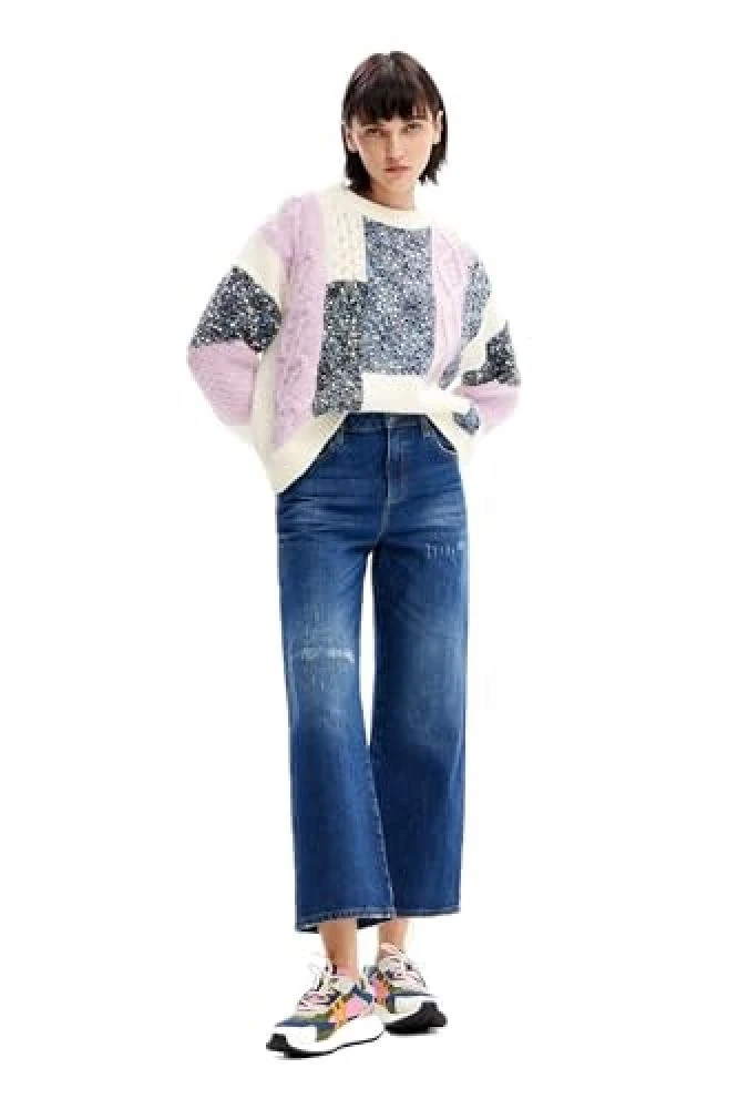 Desigual Donna Felpa Rosso Geometrico Qs2 TAGLIA S