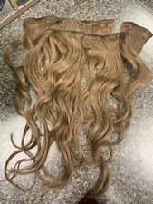 20  light / ash brown Clip-in Hair Extensions, real hair, 7 pieces 120g