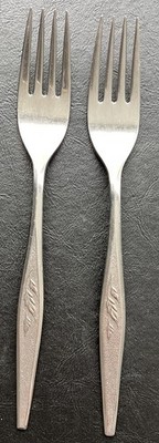 Woodmere Dinner Fork Lot of 2 Oneida Textured Community Stainless MCM
