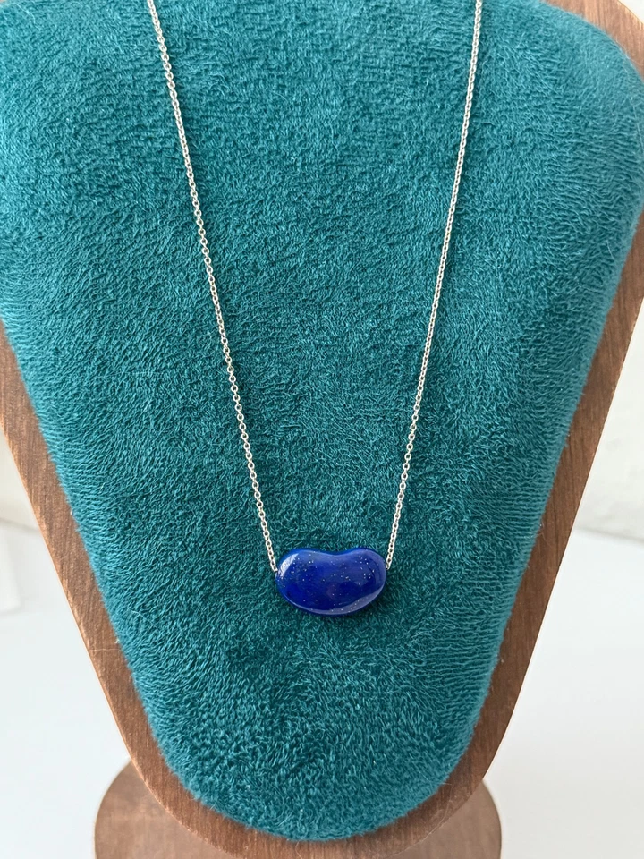 Collar Tiffany & Co. Elsa Peretti Lapislázuli Plata Esterlina Frijoles 16" Foto 2 de 4