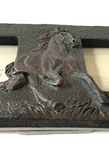 Vtg Frame-ology 3D Horse 2 Picture Frame 12"x7" Vertical Heavy Bronze Finish - Picture 5 of 10