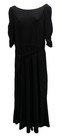 NWT ELLE Womens  Capri Jumpsuit Half Puckered Sleeve Black Size Small — photo 1
