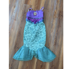 Disney Mermaid Costume Dress Up Purple Green Girls Size 4-6X