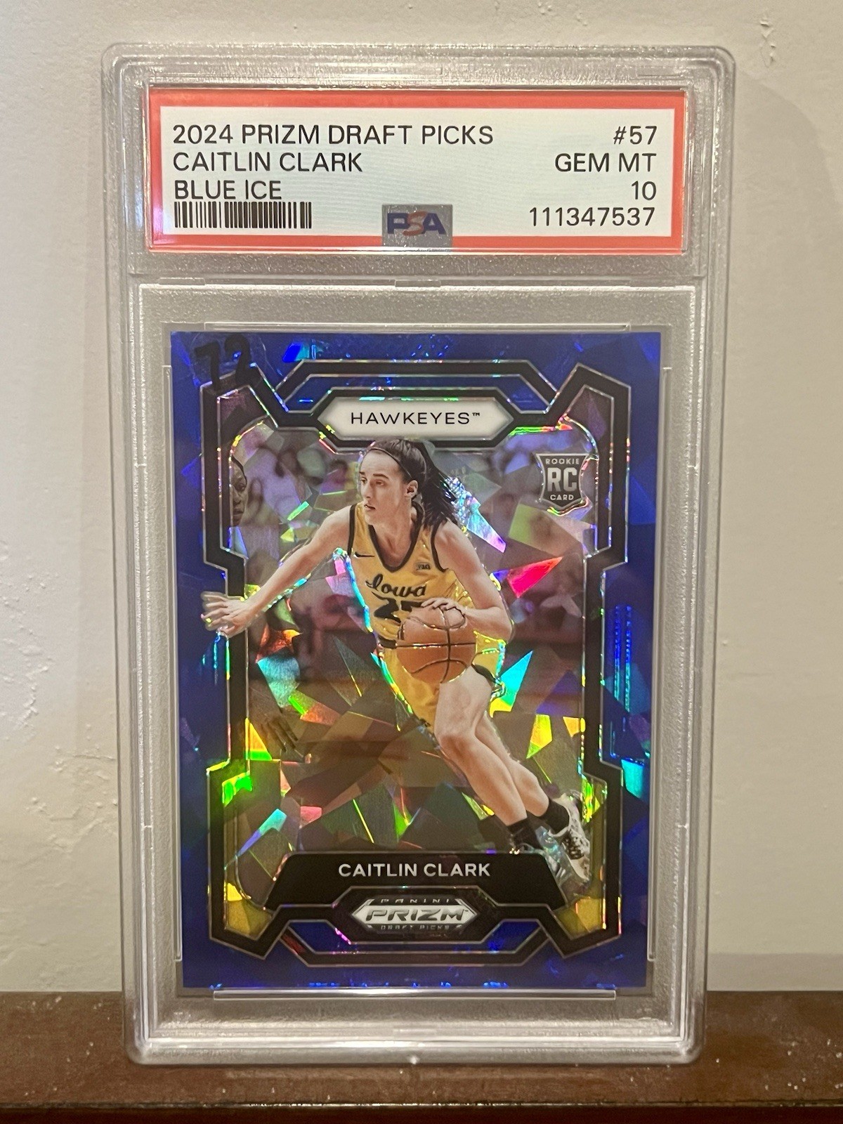 2024 Prizm Draft Picks - Caitlin Clark #57 Blue Ice Prizm /99 (RC) PSA 10