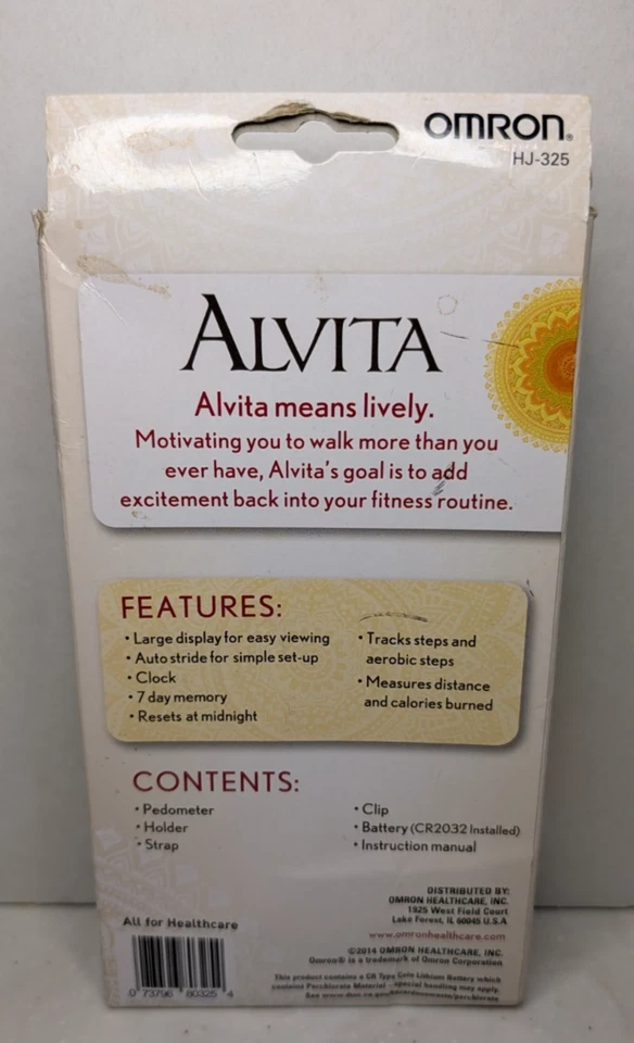 OMRON HJ325 Alvita Ultimate Pedometer Blue New - Image 2 of 2