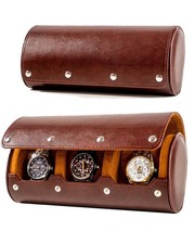 3 Watch Travel Case- Classic Leather Watch Case With Superb Texture.Portable ...