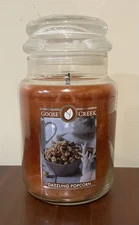 Goose Creek - Dazzling Popcorn 24 Oz Large Jar 2 Wick Candle Burned Once