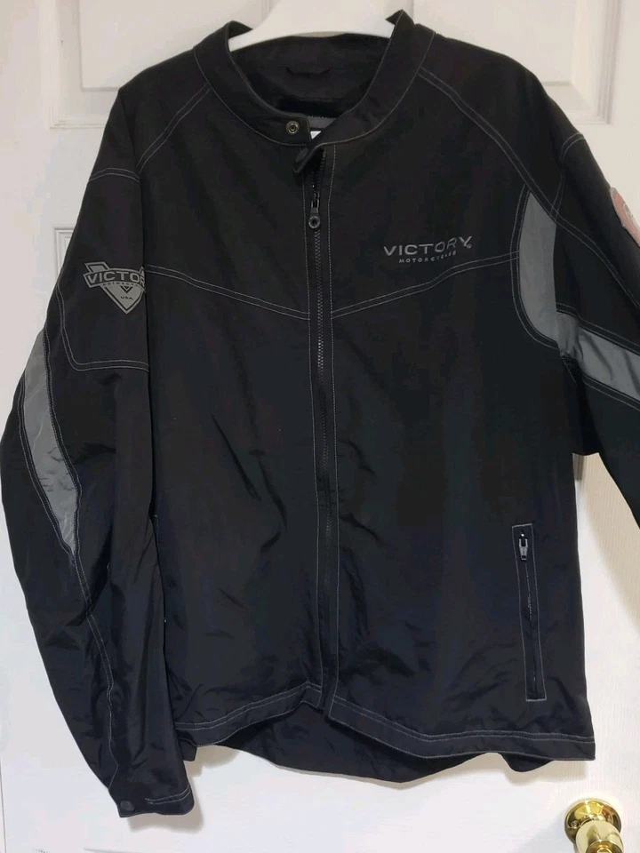 Куртка мужская Victory Octane 1200cc нейлон 3XL на молнии черная для езды на мотоцикле - Изображение 2 из 4