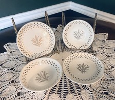 Golden Wheat Fleur de Lis pattern, vintage 2 bowls and platters, Homer Laughlin
