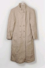 VTG FORECAST OF BOSTON WOOL Full Length Coat-Womens Sz 11/12 Beige Cream READ 