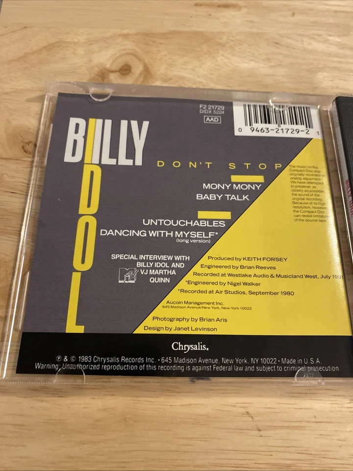 BILLY IDOL-Don't Stop-1983-Four Song EP-Gen X +Interview-Martha Quinn MINT Cond. - Image 4 of 4