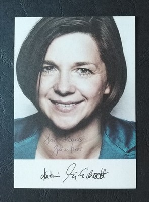 18007 Katrin Göhring-Eckardt autograph card with dedication