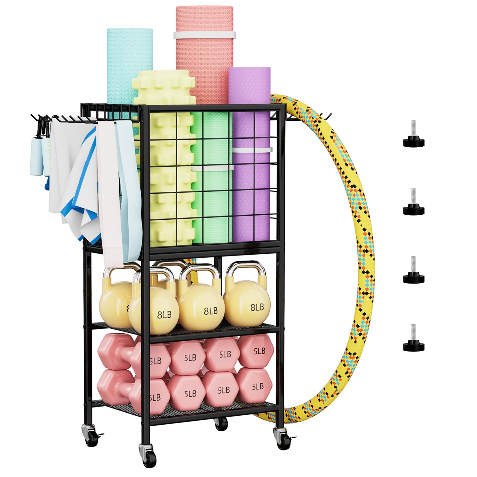 Home Gym Storage Exercise Equipment Organizer for Home Dumbbell Weight Rack f...