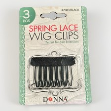 DONNA Spring Lace Wig Clips 3pcs 7083 Black
