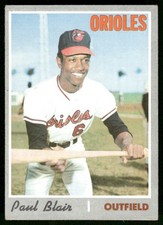 Paul Blair 1970 Topps #285 Baltimore Orioles Vintage Baseball Card EX