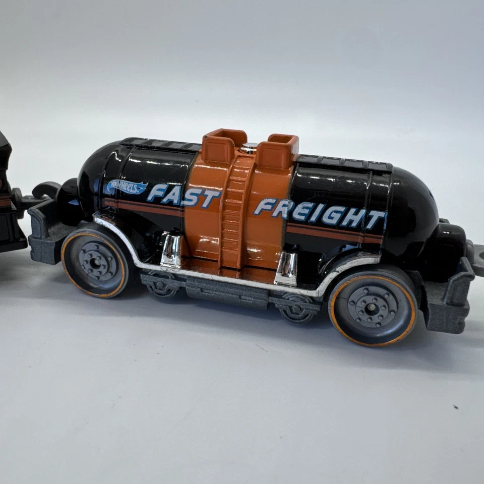 Rare 2010 Hot Wheels Fast Freight Train Black Orange Diecast 1:64 Mattel - Image 3 of 4