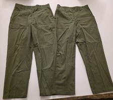 2 Vintage US Army OG-507 Fatigue Pants 34x31 Utility Trousers Military Issued
