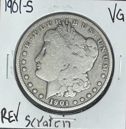 1901-S MORGAN SILVER DOLLAR ~ VG / REV SCRATCH ~ NICE LOOKING COIN ~ 90% SILVER