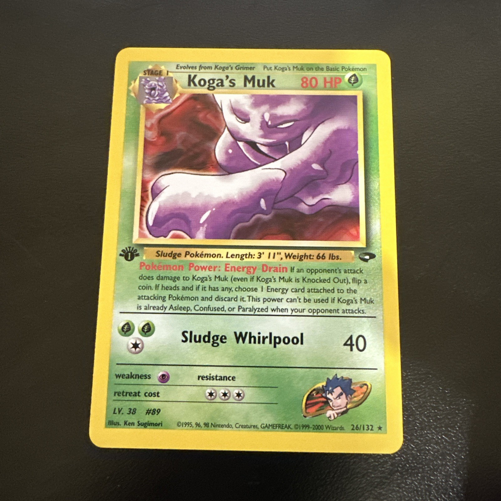 Pokémon TCG Trading Card Koga's Muk 1st Edition Gym Challenge 26/132 NM