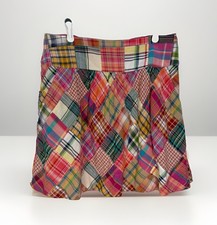 Cabi Skirt Womens A-Line Madras Plaid Size 8 Preppy Classic Cotton Patchwork