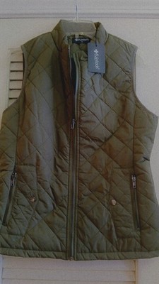 Fuinloth Let It Bloom Olive Green Quilted Vest Size Small New With Tag