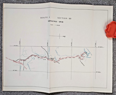 1952 Original East African Railways Map of Route: Mpulungu Spur (Sambia)