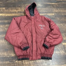 Vtg Alabama Crimson Tide Insulated Hooded Quilt Lined Logo 7 Jacket - Large